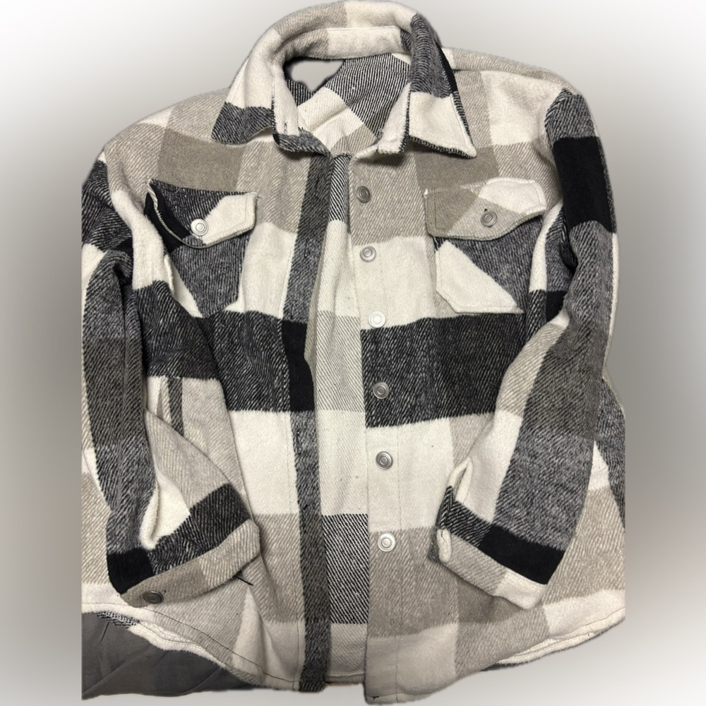 Plaid Button-Up Jacket